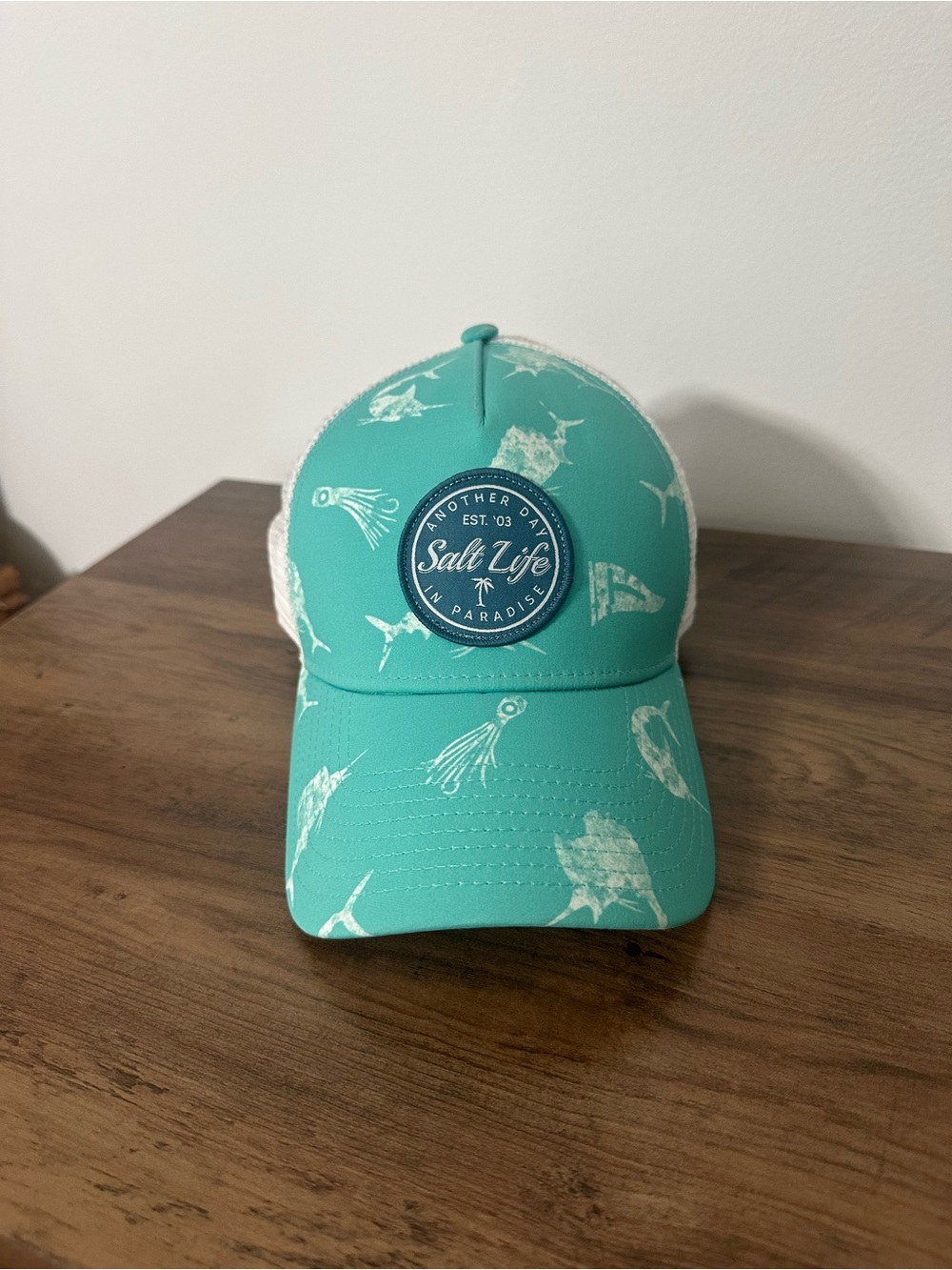 Salt Life Teal Sea Life Patch Trucker Hat